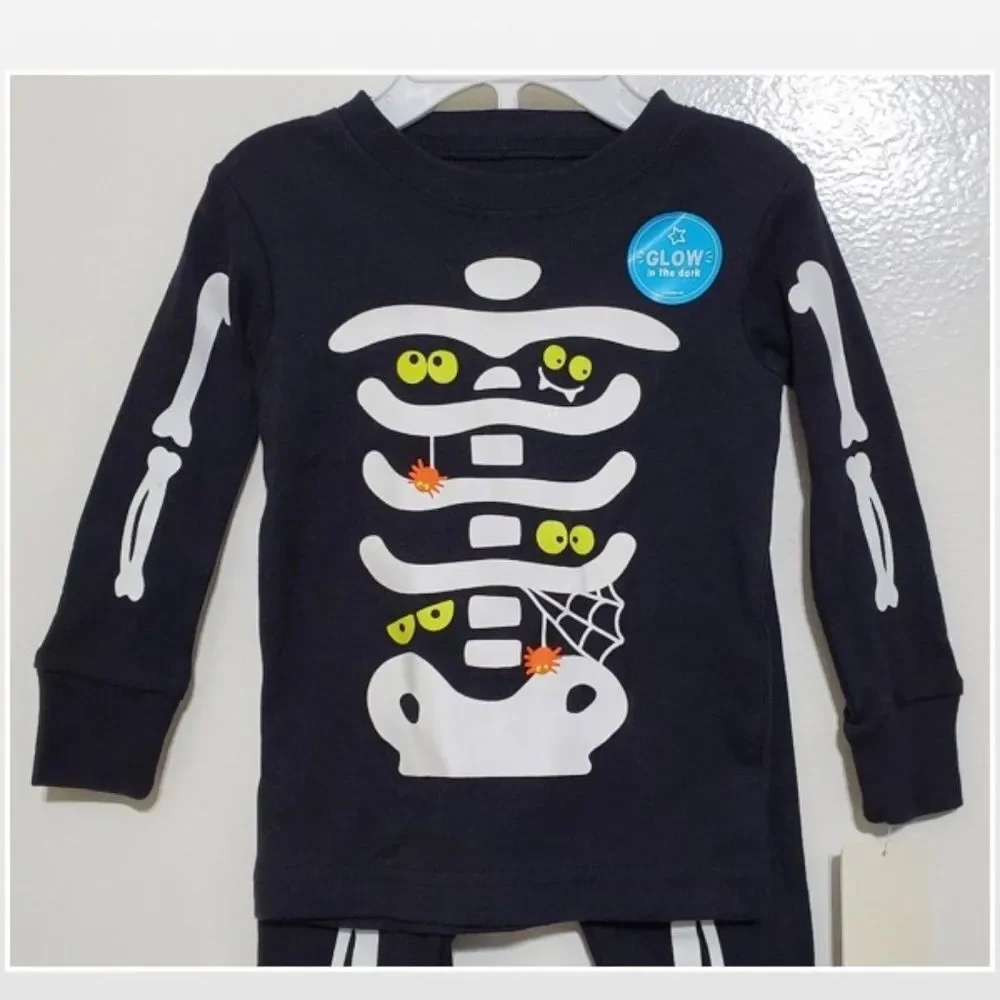 New Baby Kid Halloween Skeleton 2 Piece Set 12 Months